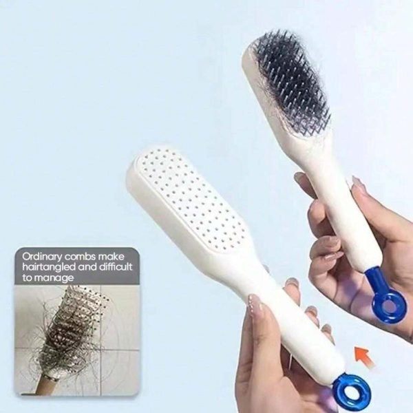 Self Cleaning Hair Comb (random Color) - NOOR MART